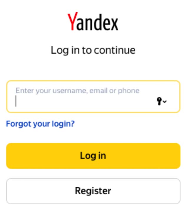 Yandex hesap şifresini takip et